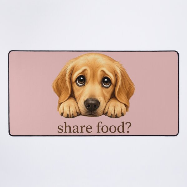 Item preview, Cute Begging Golden Retriever Puppy - "Share Food?" Funny Dog Art designed and sold by Northern Glow Art.