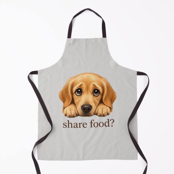 Item preview, Cute Begging Golden Retriever Puppy - "Share Food?" Funny Dog Art designed and sold by Northern Glow Art.
