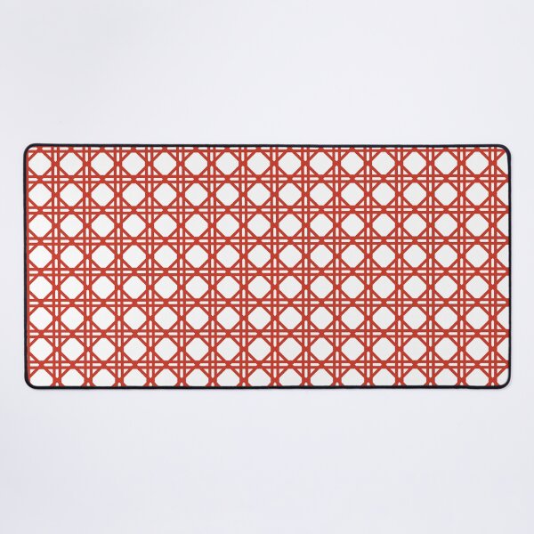 Item preview, Cane Rattan Lattice in White + Poinciana Red designed and sold by YesterdayColl.