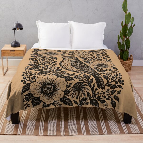 Item preview, Meadow Pipit Vintage Floral Bird Coronaria flowers designed and sold by Y-Vibes.