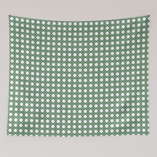 Item preview, Cane Rattan Lattice in White + Green designed and sold by YesterdayColl.