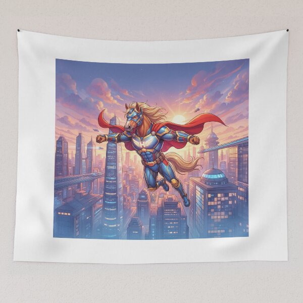 Item preview, Horse Super Hero Anime Style designed and sold by Home Decor Art.