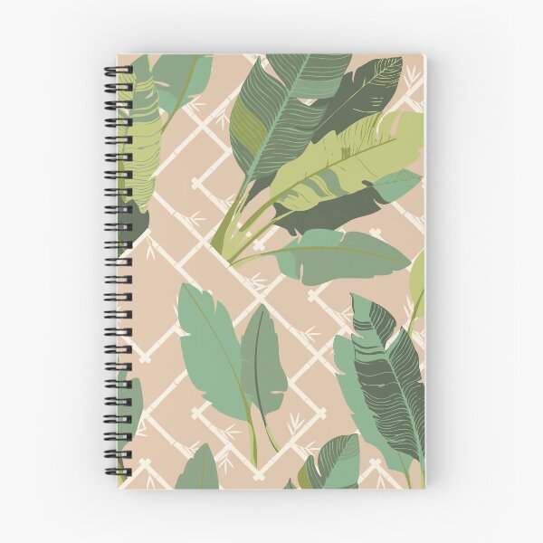 Item preview, Banana Leaf Chinoiserie Bamboo Lattice in Green and Neutral Beige designed and sold by YesterdayColl.