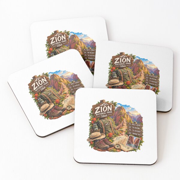 Item preview, Zion National Park Utah Adventure Hiking Travel Illustration designed and sold by SimsimahLaughs.