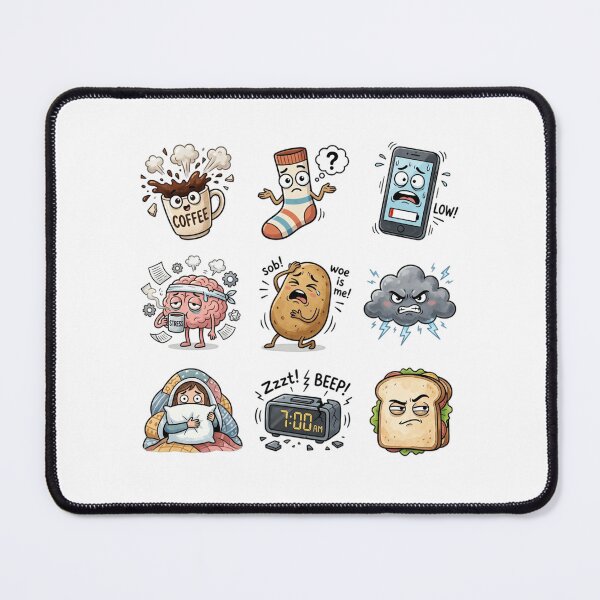 Item preview, Everyday Objects Having A Bad Day Relatable Funny Sticker Sheet designed and sold by mood-draftsman.