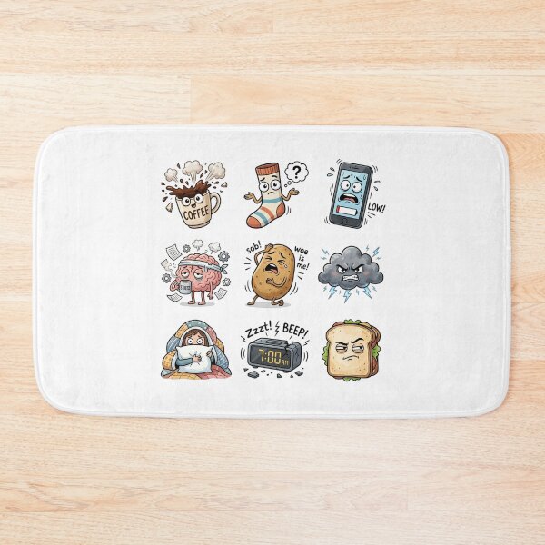 Item preview, Everyday Objects Having A Bad Day Relatable Funny Sticker Sheet designed and sold by mood-draftsman.