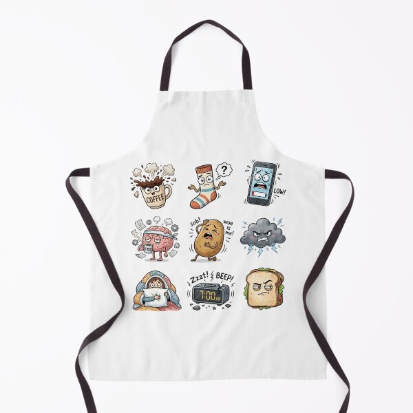 Item preview, Everyday Objects Having A Bad Day Relatable Funny Sticker Sheet designed and sold by mood-draftsman.
