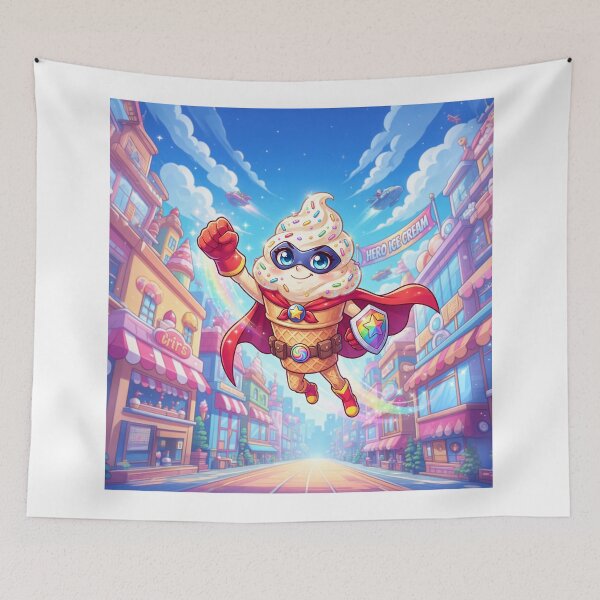 Item preview, Ice Cream Cone Super Hero Anime Style designed and sold by Home Decor Art.