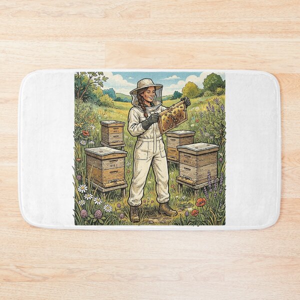 Item preview, Beekeeper Inspecting Frames In The Apiary designed and sold by eduardoroa22.