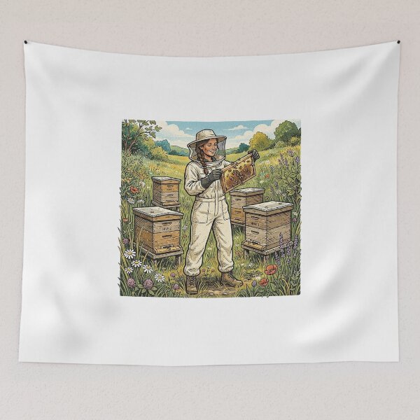 Item preview, Beekeeper Inspecting Frames In The Apiary designed and sold by eduardoroa22.