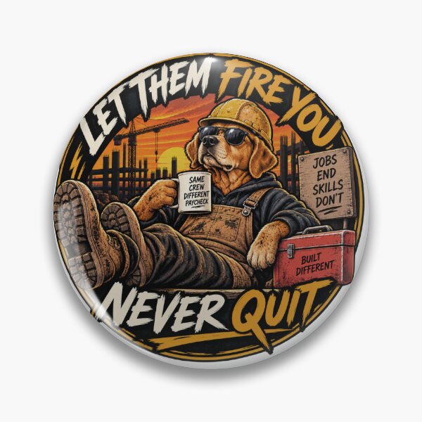 Item preview, Blue-Collar / Trade Humor Sticker – Funny Construction Worker Dog Never Quit designed and sold by RedCare.