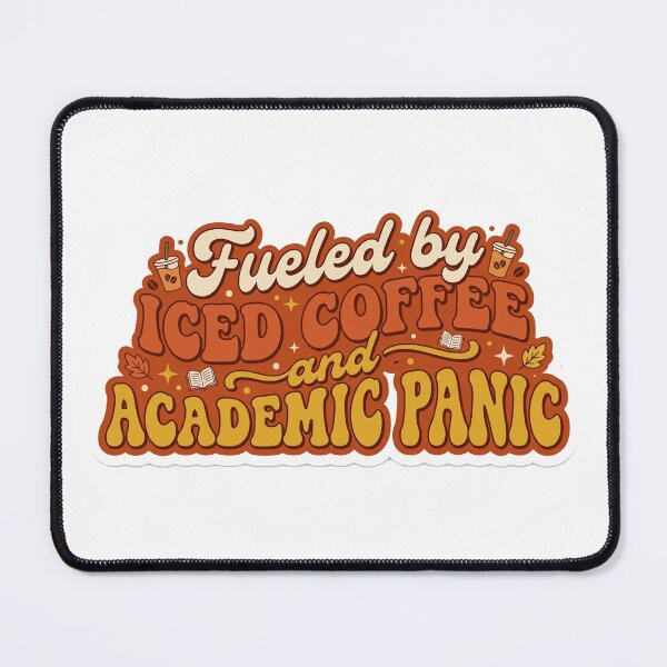 Item preview, Fueled by Iced Coffee and Academic Panic Sticker designed and sold by So Golden Shop.