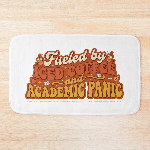 Item preview, Fueled by Iced Coffee and Academic Panic Sticker designed and sold by So Golden Shop.