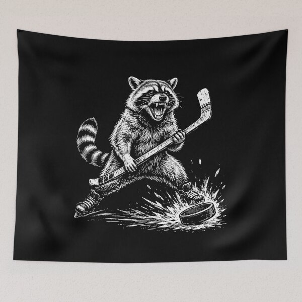 Item preview, Raccoon Playing Ice Hockey designed and sold by gunaone-design.