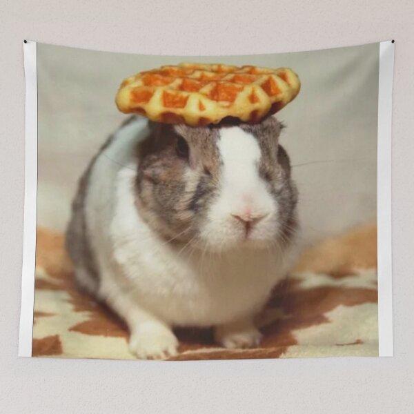 Item preview, Bunny with waffle hat designed and sold by Waste Brain.