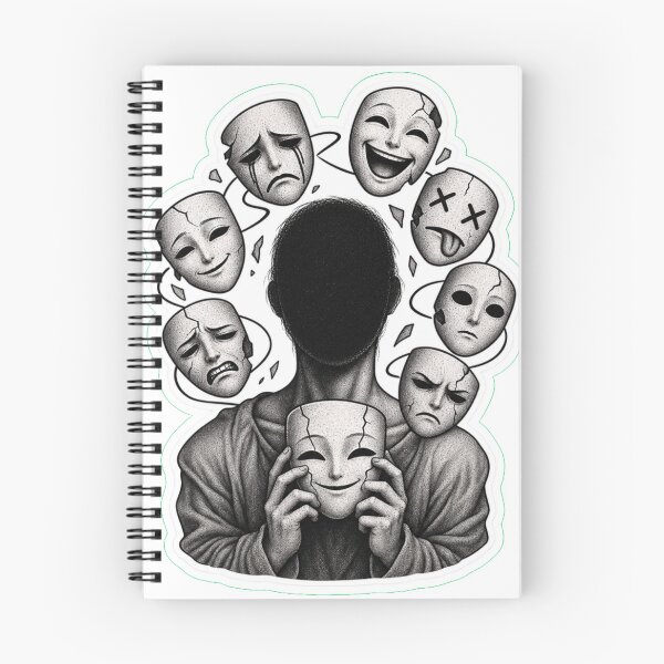 Item preview, Faceless Man Emotion Masks Surreal Dark Art designed and sold by NovaToons.