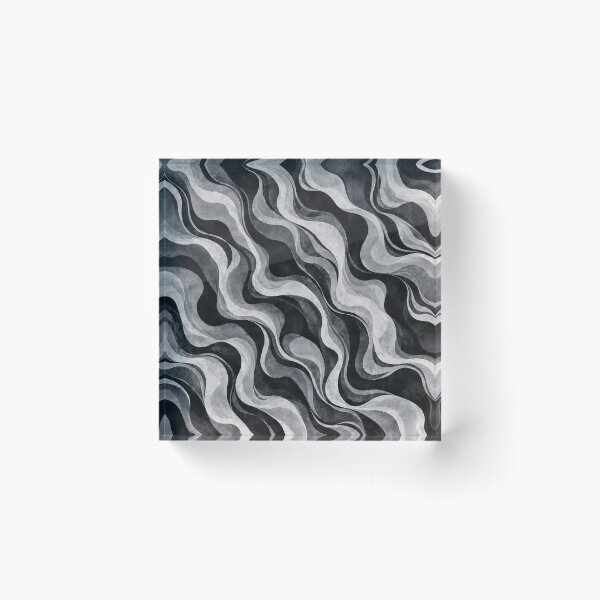 Item preview, Monochrome Marble Waves – Black Grey Abstract Flow Pattern designed and sold by HO•Designs.