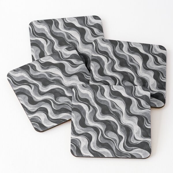 Item preview, Monochrome Marble Waves – Black Grey Abstract Flow Pattern designed and sold by HO•Designs.