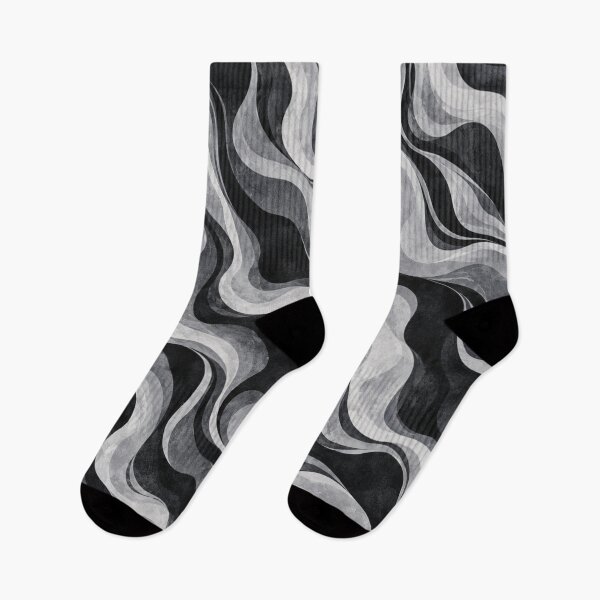 Item preview, Monochrome Marble Waves – Black Grey Abstract Flow Pattern designed and sold by HO•Designs.