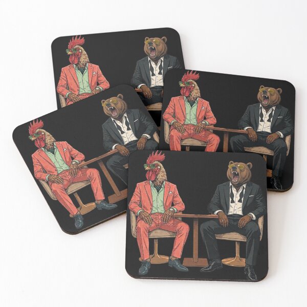 Item preview, Rooster and Bear in Tuxedos Playing Dominoes T-Shirt designed and sold by Animal Cosmic Society.