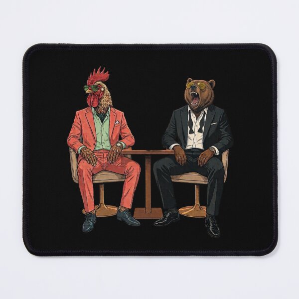 Item preview, Rooster and Bear in Tuxedos Playing Dominoes T-Shirt designed and sold by Animal Cosmic Society.