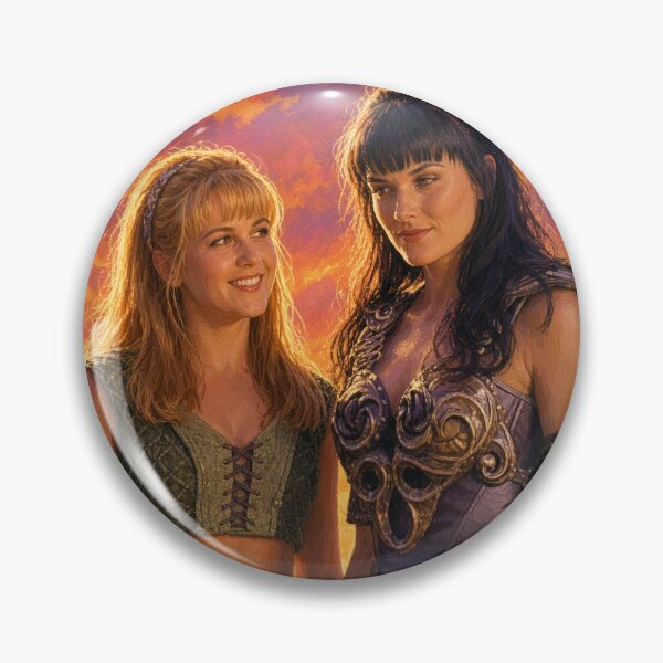 Item preview, Xenaverse Xena and Gabrielle Retro Sunset Art designed and sold by ElvisVintagePosters.