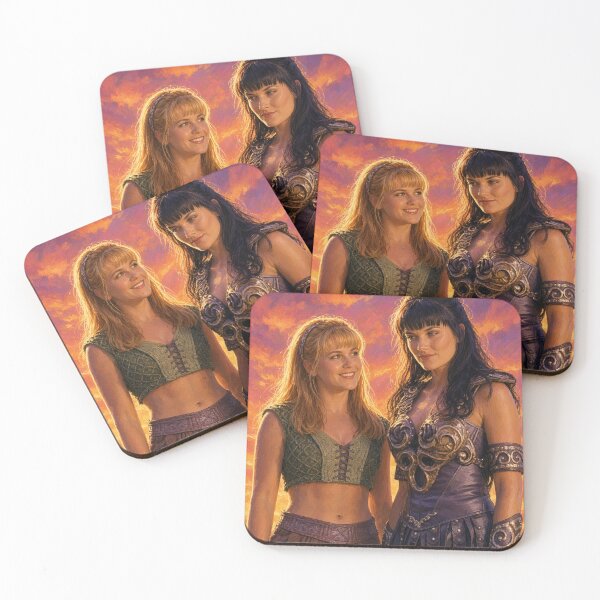 Item preview, Xenaverse Xena and Gabrielle Retro Sunset Art designed and sold by ElvisVintagePosters.