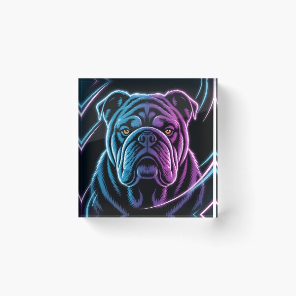 Item preview, Wrinkled Neon Bulldog Face Art designed and sold by LuisWorks.
