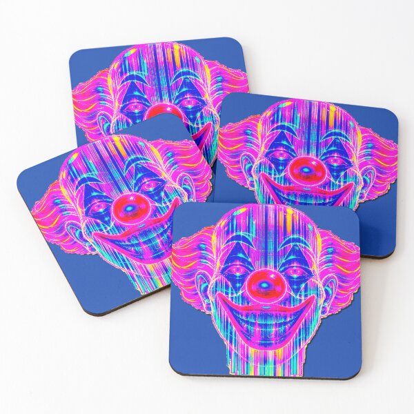 Item preview, Vaporwave Glitch Clown - Neon Weirdcore Jester designed and sold by A E S T H E T A T A G.