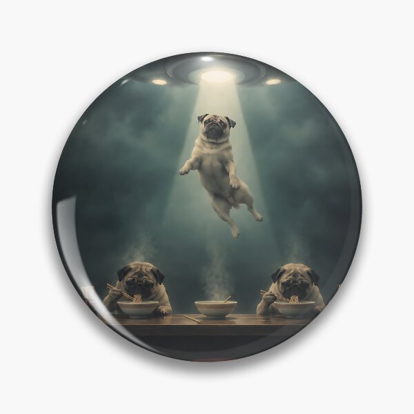 Item preview, Ramen Pug sucked up by UFO designed and sold by CoolCrazyQuirky.
