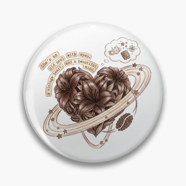 Item preview, Old Soul Vintage Heart Dark Academia Floral Coffee Quote designed and sold by TariyaShop .