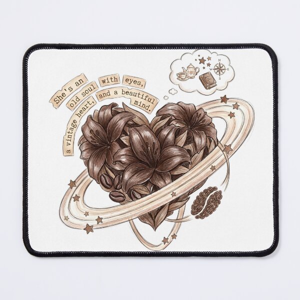 Item preview, Old Soul Vintage Heart Dark Academia Floral Coffee Quote designed and sold by TariyaShop .
