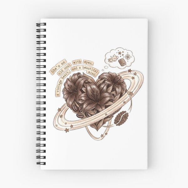 Item preview, Old Soul Vintage Heart Dark Academia Floral Coffee Quote designed and sold by TariyaShop .