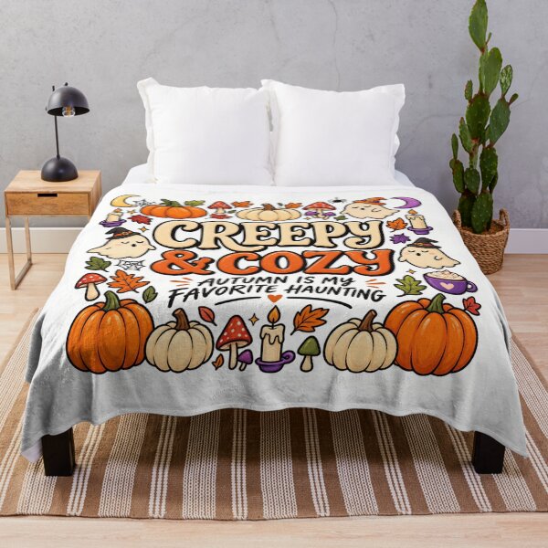 Item preview, Creepy and Cozy - Autumn Is My Favorite Haunting - Spooky Cute Halloween Ghost Pumpkin designed and sold by Final Chance Designs⭐️⭐️⭐️⭐️⭐️.
