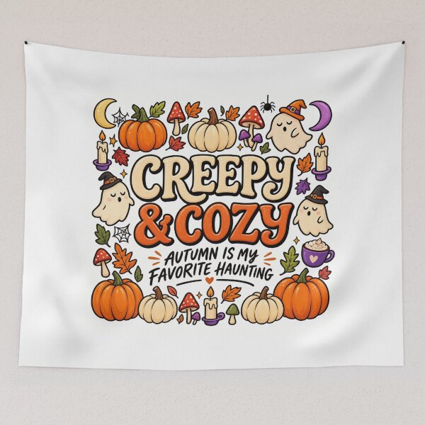 Item preview, Creepy and Cozy - Autumn Is My Favorite Haunting - Spooky Cute Halloween Ghost Pumpkin designed and sold by Final Chance Designs⭐️⭐️⭐️⭐️⭐️.