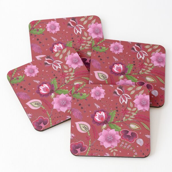 Item preview, Indian Lotus Tapestry - Pomegranate Red designed and sold by Piret Victoria Ribas.