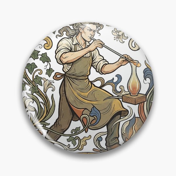 Item preview, Glassblower Shaping A Vase, Art Nouveau designed and sold by eduardoroa22.