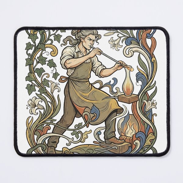 Item preview, Glassblower Shaping A Vase, Art Nouveau designed and sold by eduardoroa22.