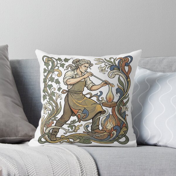 Item preview, Glassblower Shaping A Vase, Art Nouveau designed and sold by eduardoroa22.