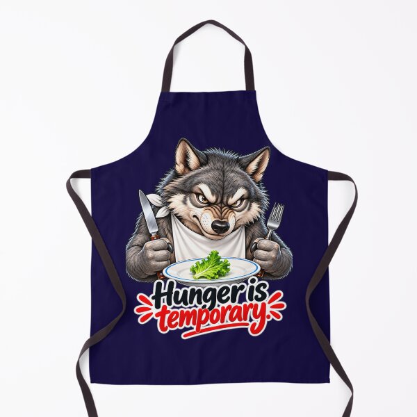 Item preview, Hunger Is Temporary – Funny Wolf Diet Motivation designed and sold by flashARTstudio.