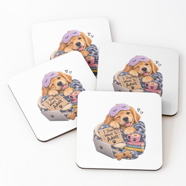 Item preview, I Don't Want To Adult Cute Golden Retriever Puppy Design designed and sold by SimsimahLaughs.