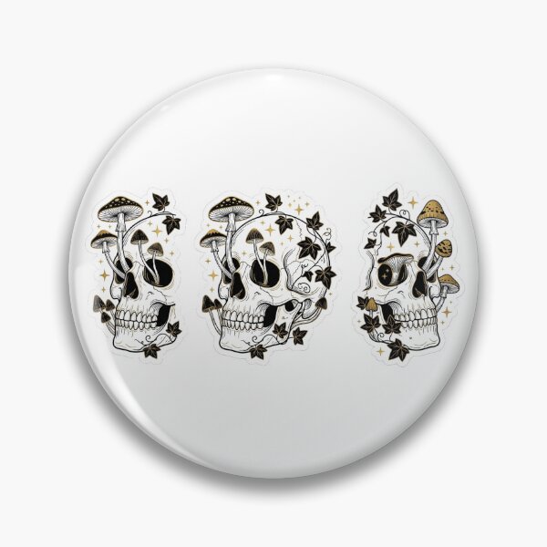 Item preview, Dark Academia Botanical Skull Mushroom Sticker designed and sold by So Golden Shop.