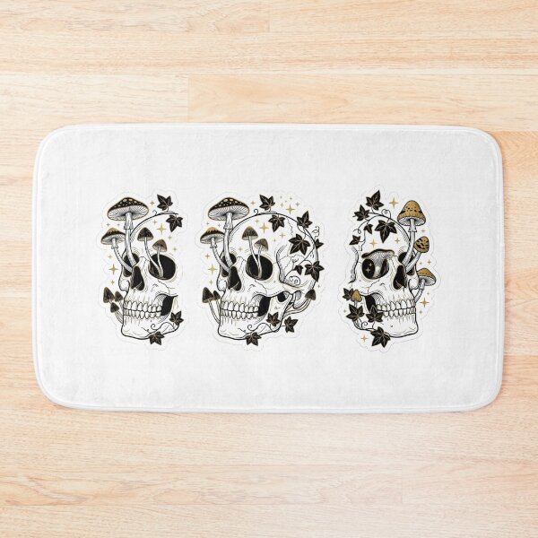 Item preview, Dark Academia Botanical Skull Mushroom Sticker designed and sold by So Golden Shop.