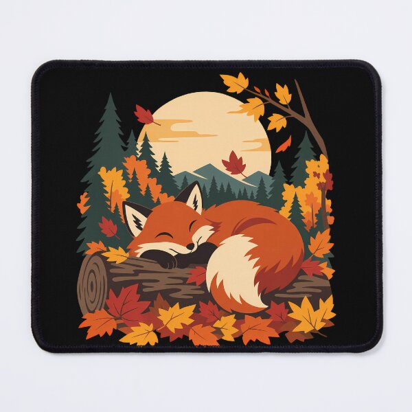 Item preview, Fox in Fall Leaves Nature Graphic designed and sold by karamram.