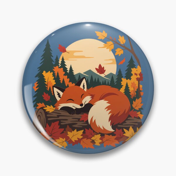 Item preview, Fox in Fall Leaves Nature Graphic designed and sold by karamram.
