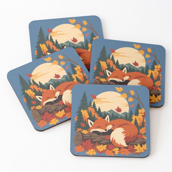 Item preview, Fox in Fall Leaves Nature Graphic designed and sold by karamram.