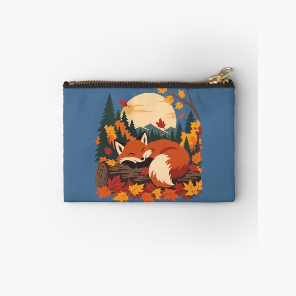Item preview, Fox in Fall Leaves Nature Graphic designed and sold by karamram.