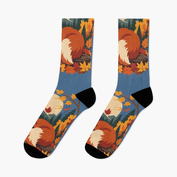 Item preview, Fox in Fall Leaves Nature Graphic designed and sold by karamram.