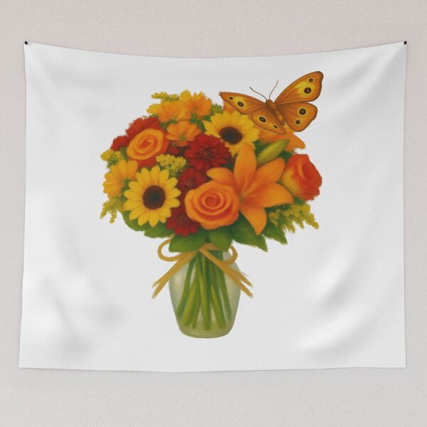 Artikelvorschau, Bouquet of flowers and butterflies entworfen und verkauft von re2m.