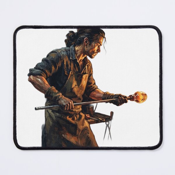 Item preview, Glassblower At The Furnace By Night designed and sold by eduardoroa22.